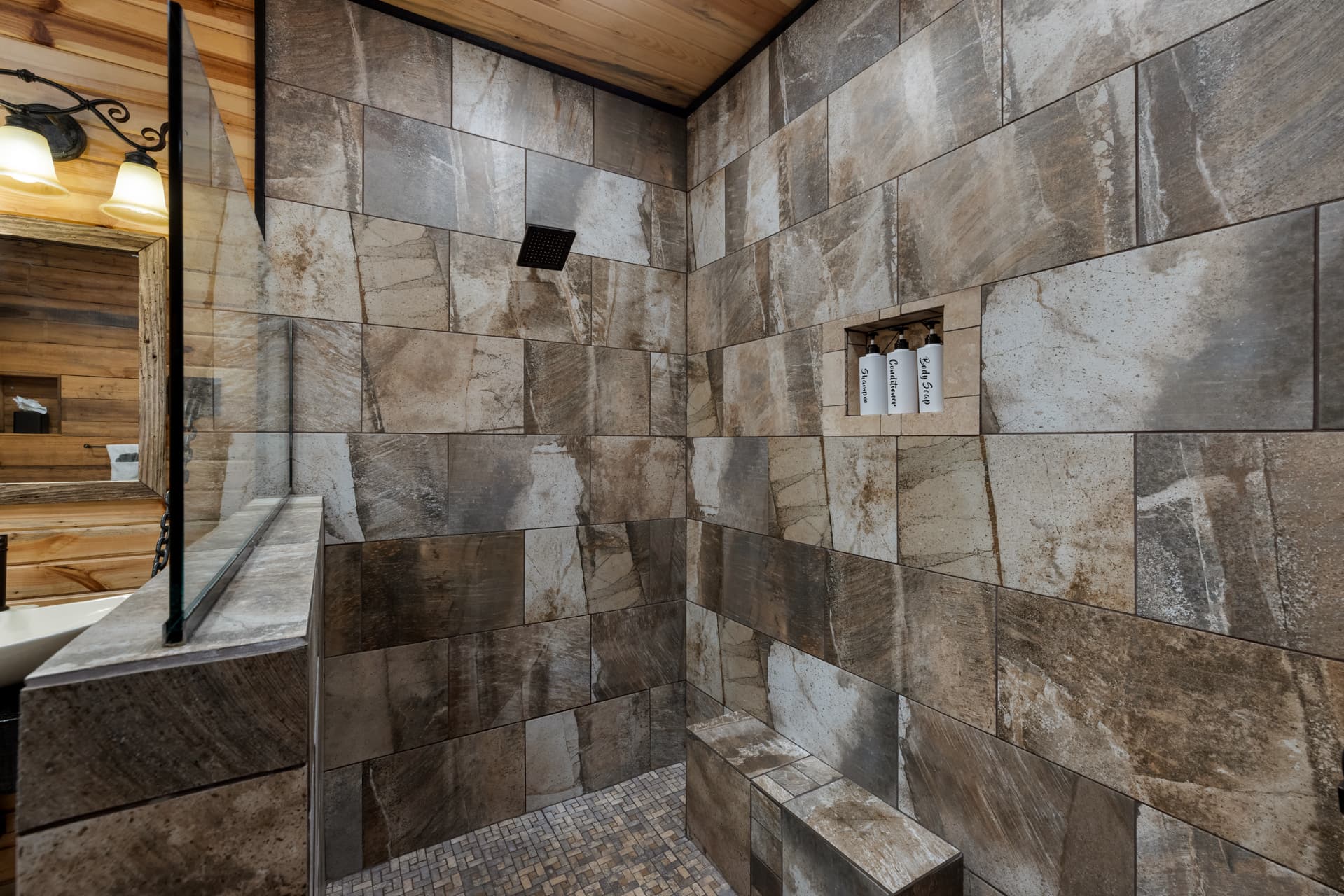 Modern sinks and walk in shower