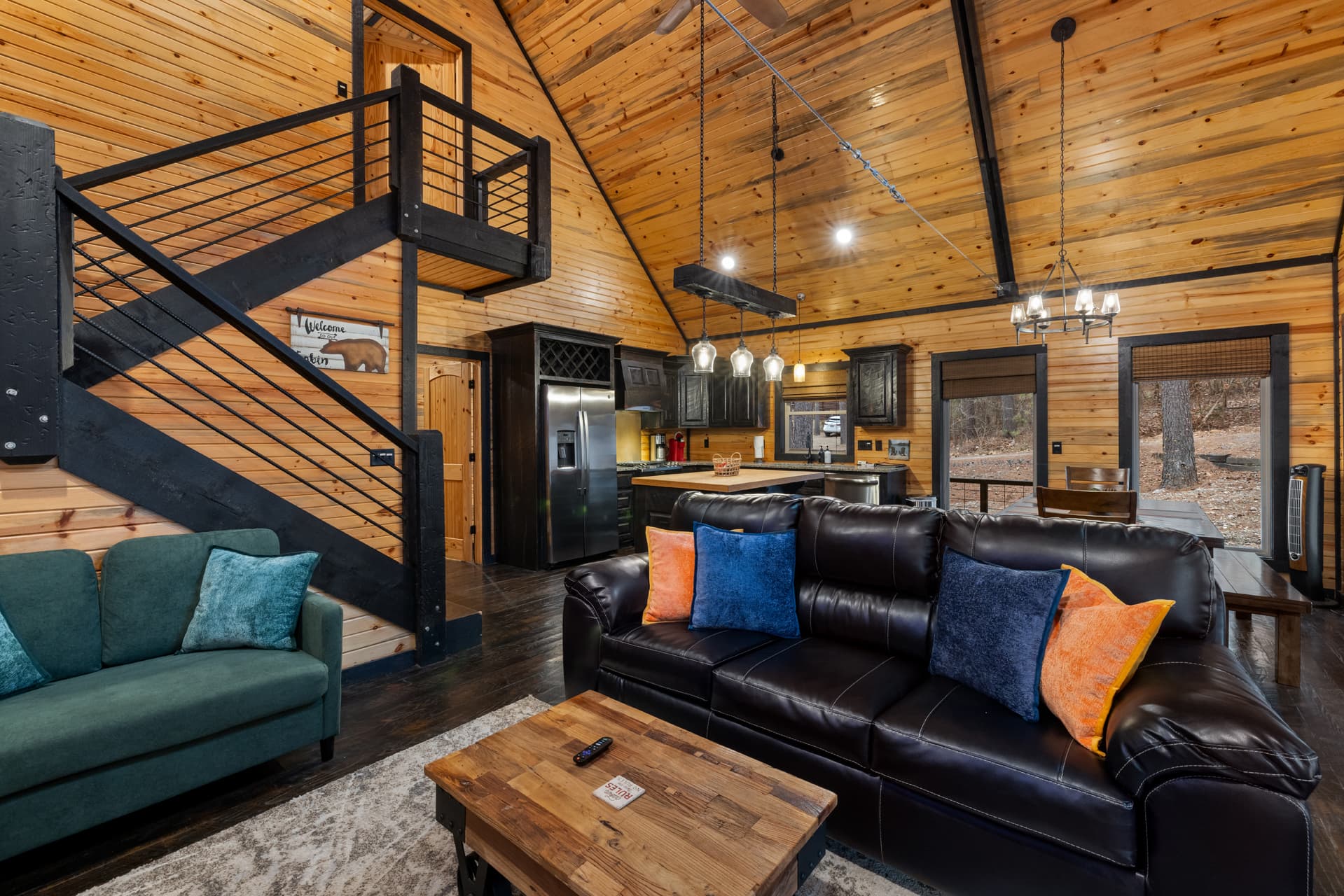 Open living room and kitchen