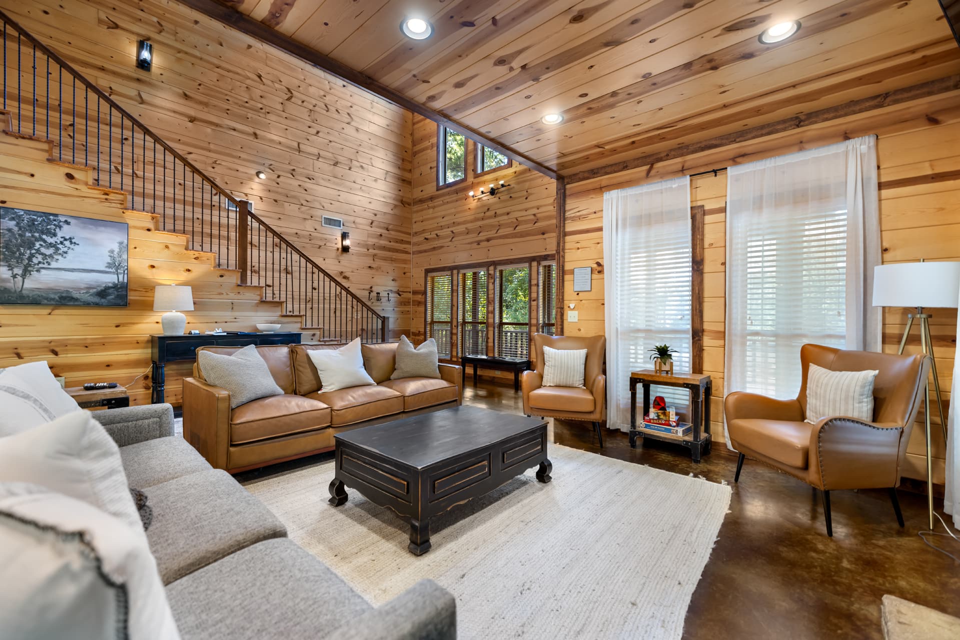 Living room couches and coffee table