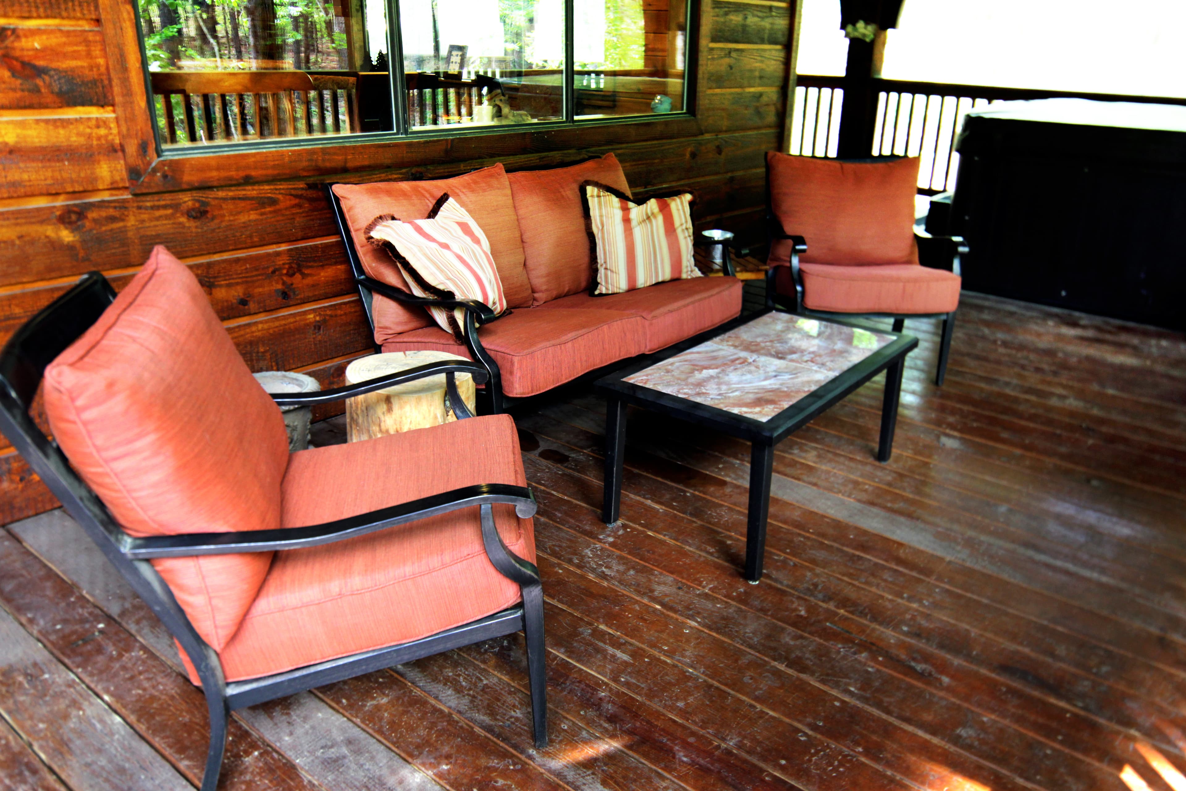 Porch seating and coffee table
