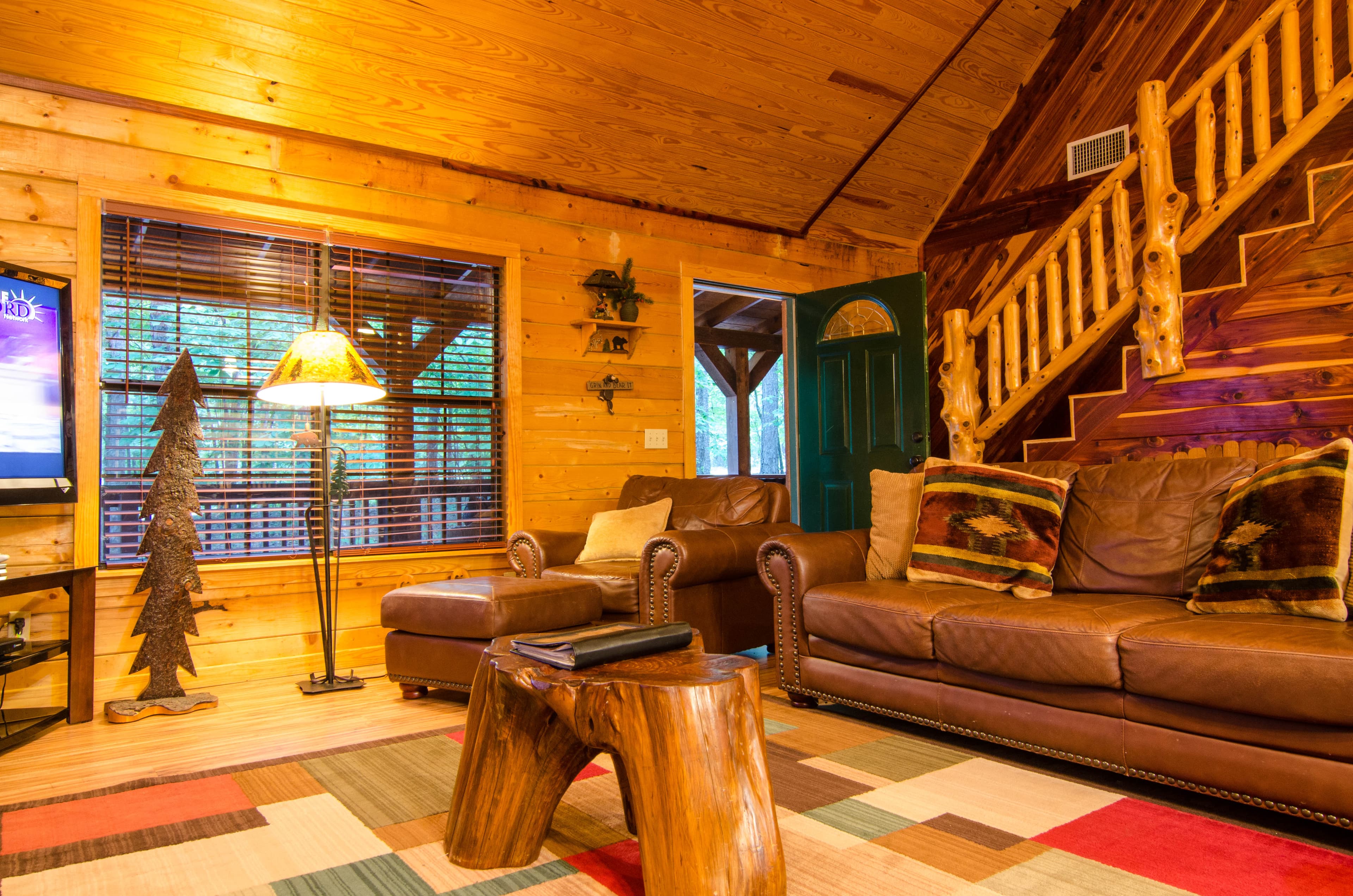 Living room couch, chaise lounge, coffee table