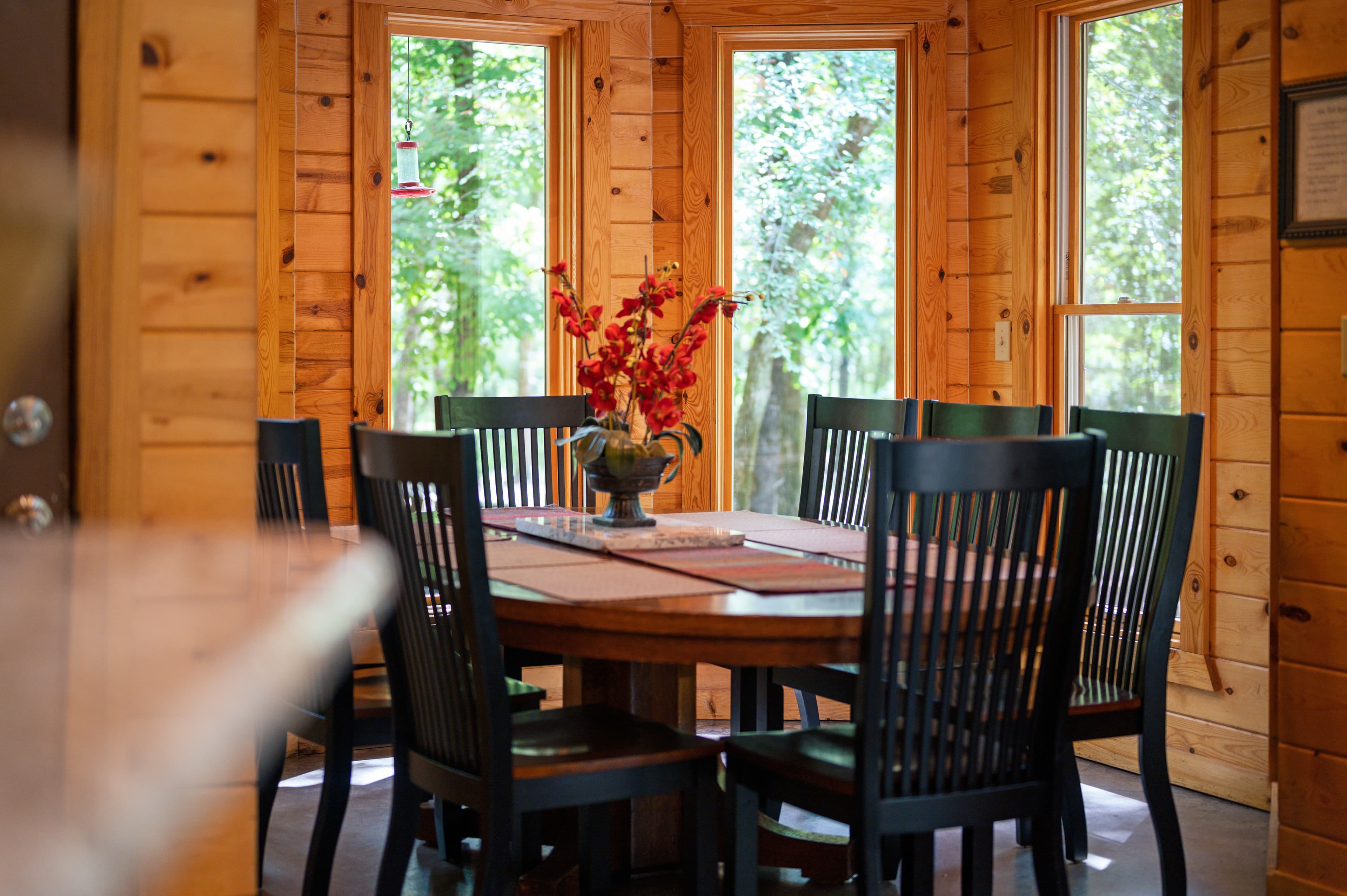 dining table in open dining room