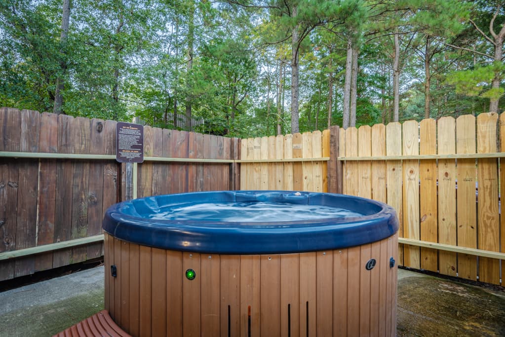 Hot tub on uncovered patio