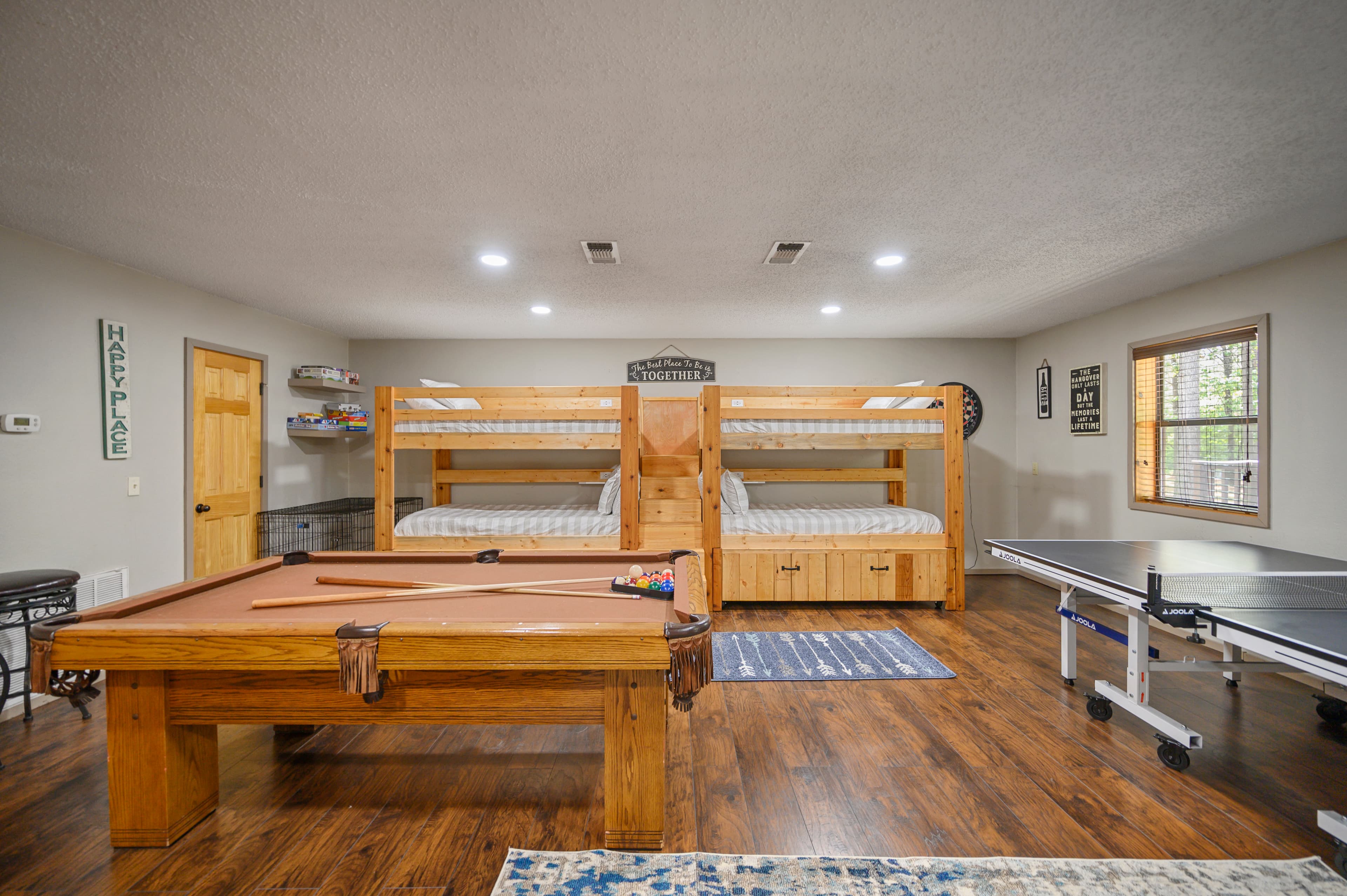 Game room with pool table and air hockey