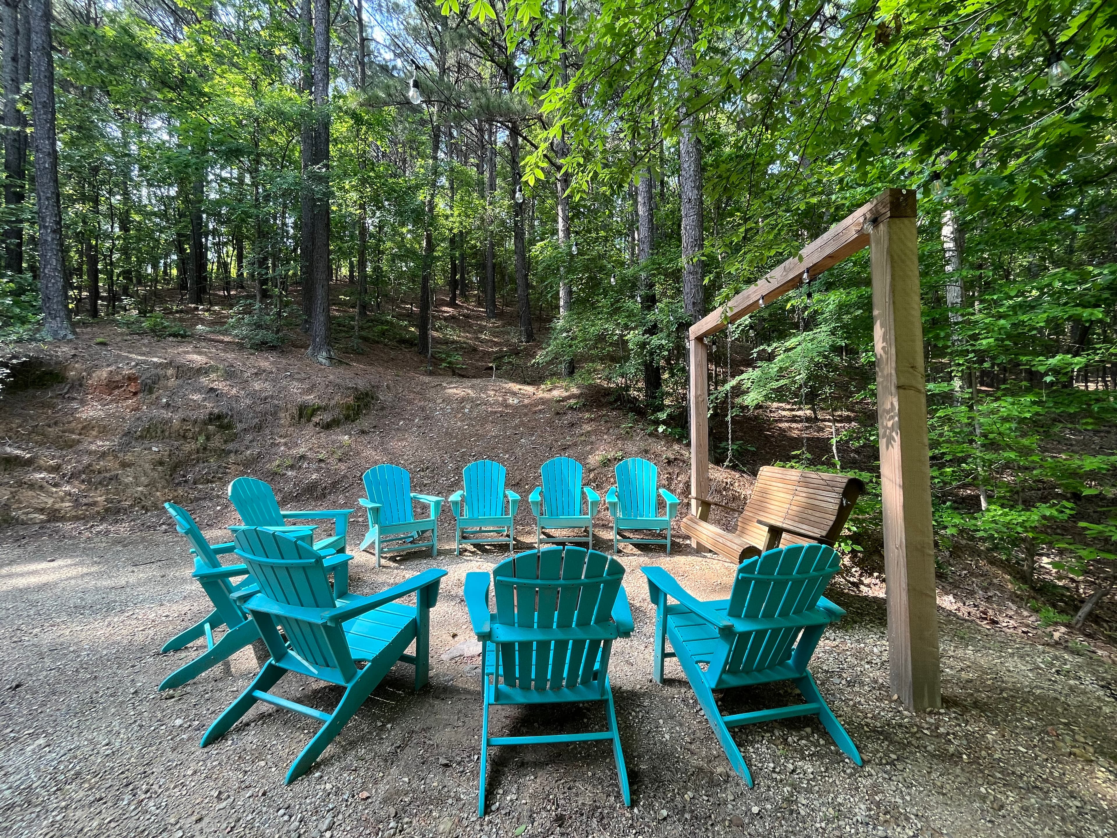 Firepit behind the cabin