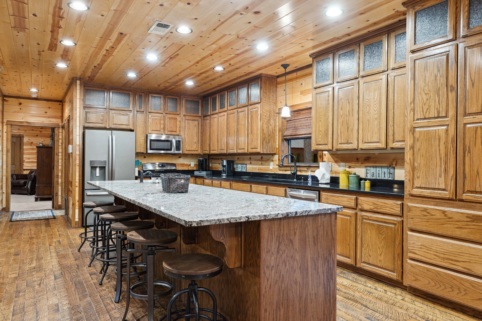 open kitchen with island