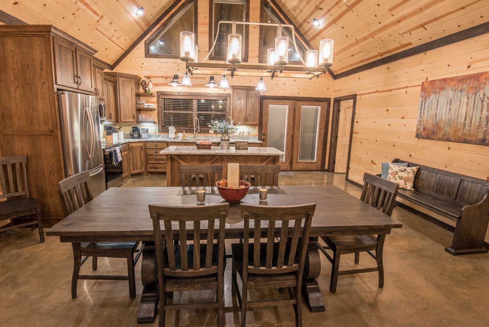 Stainless steel appliances in kitchen, large microwave