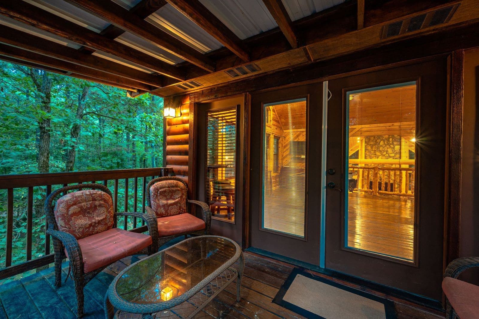 Covered wooden porch