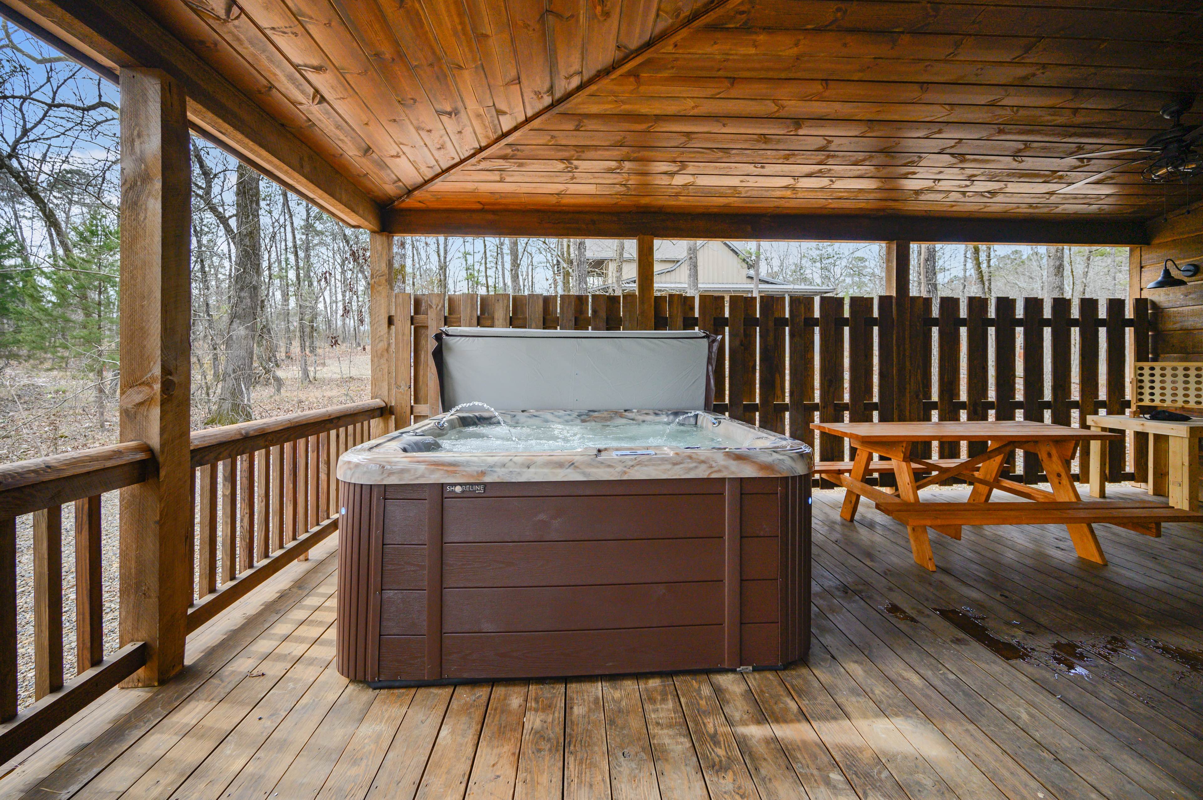 Hot tub on Covered Patio