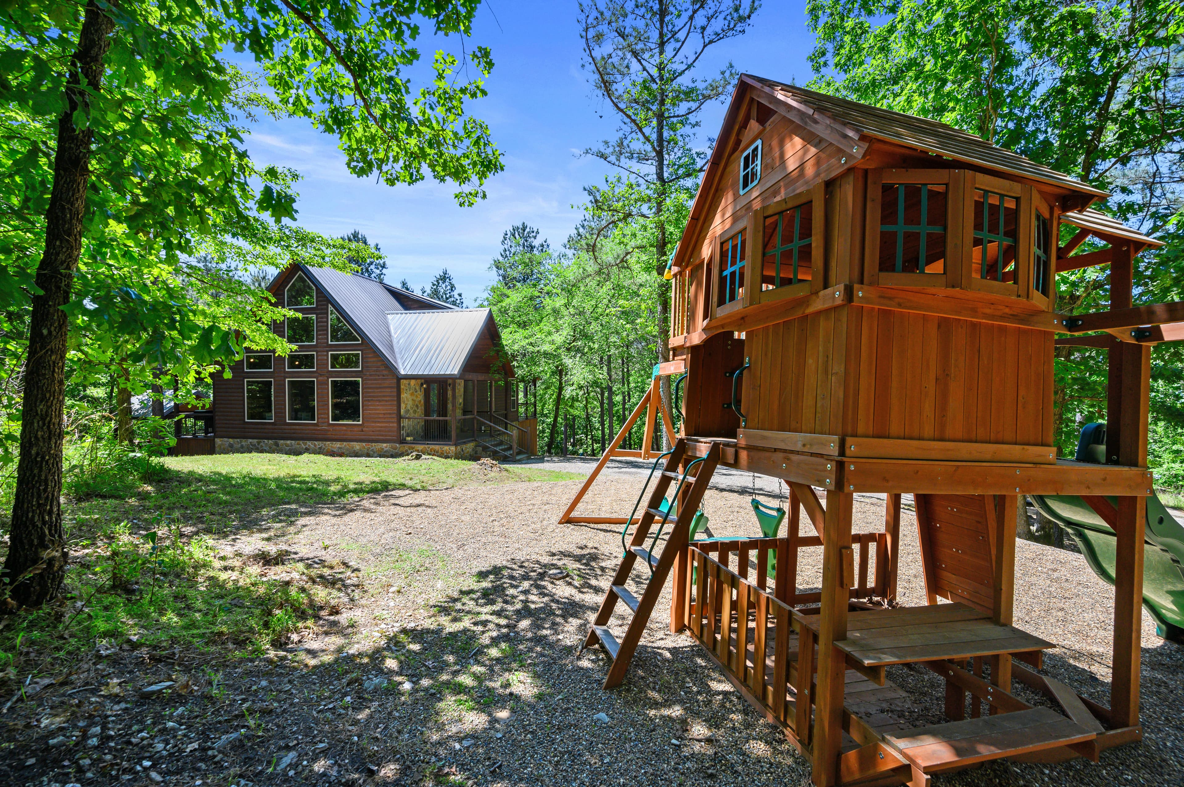 Playground in backyard