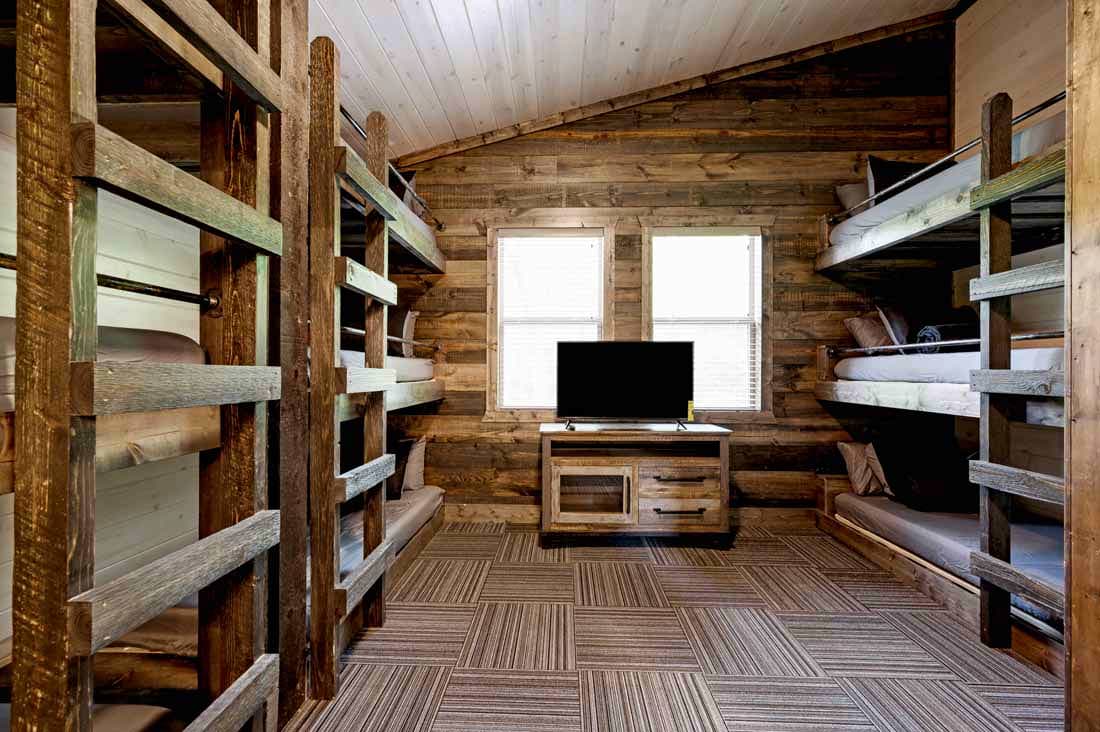 9 twin beds in bunk bedroom
