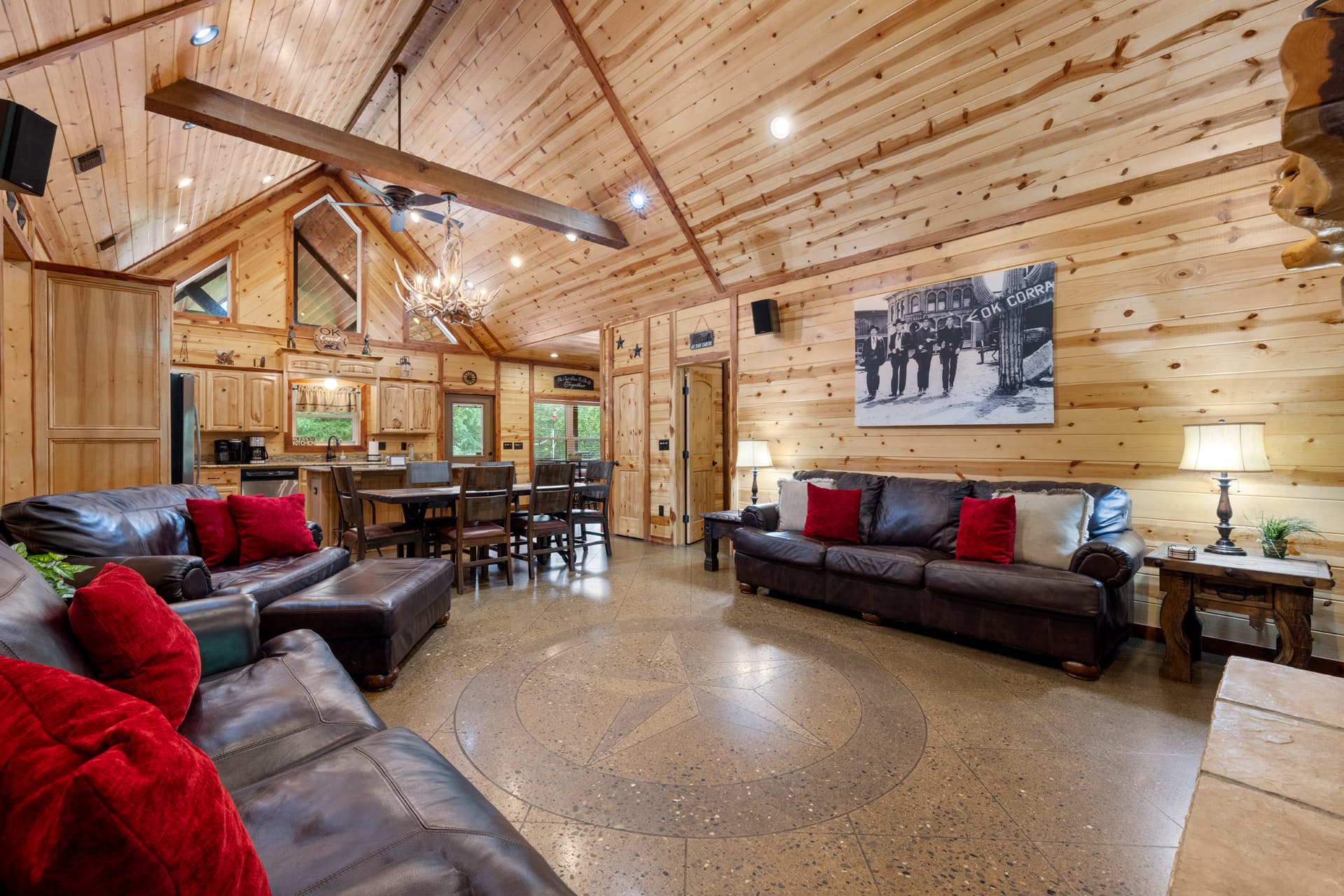 Living room with fireplace