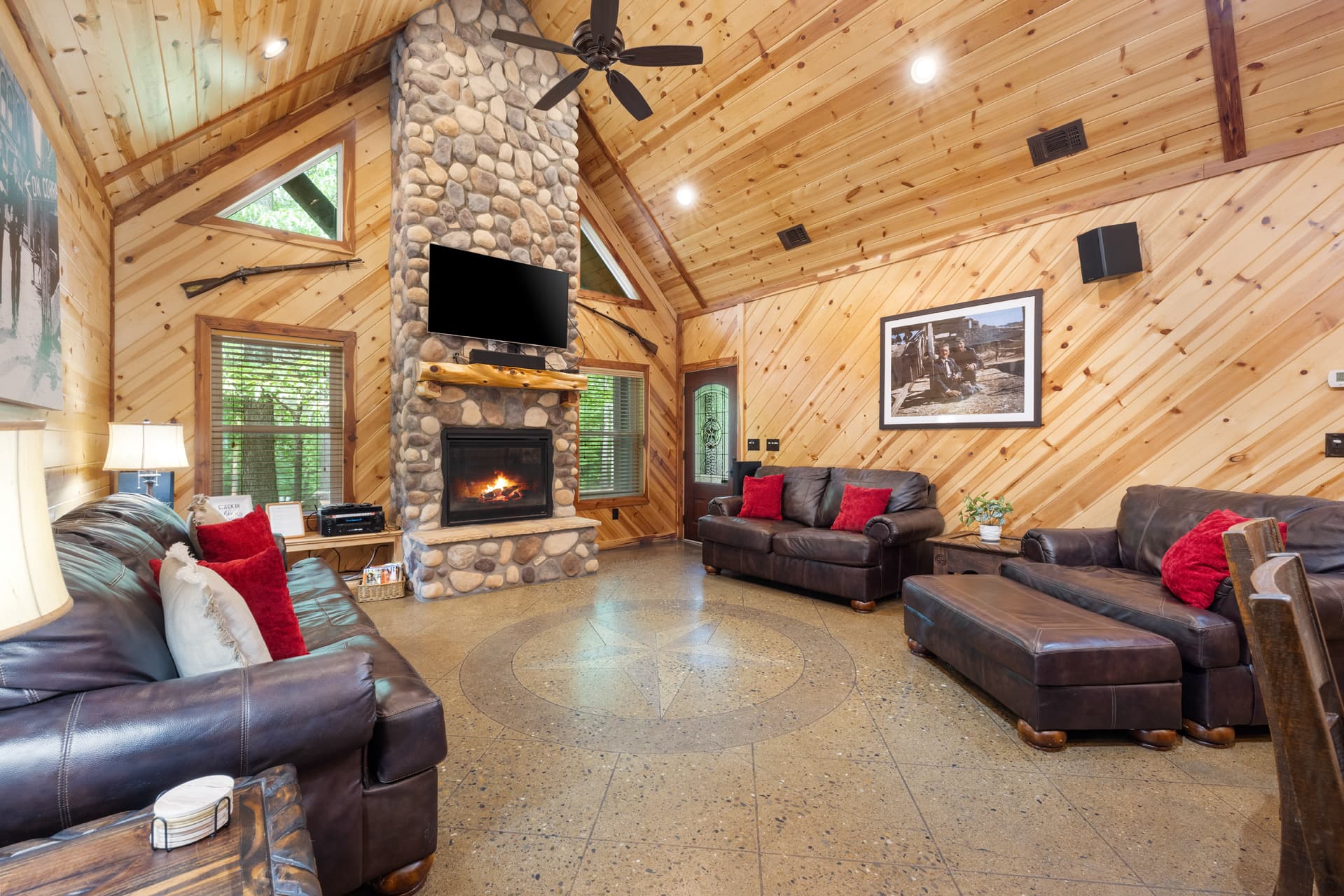 Kitchen table with open kitchen