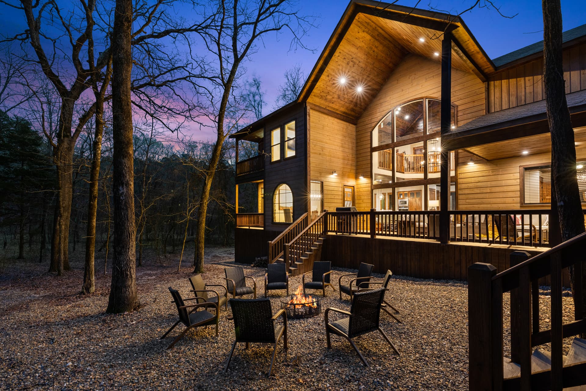fire pit with forest view