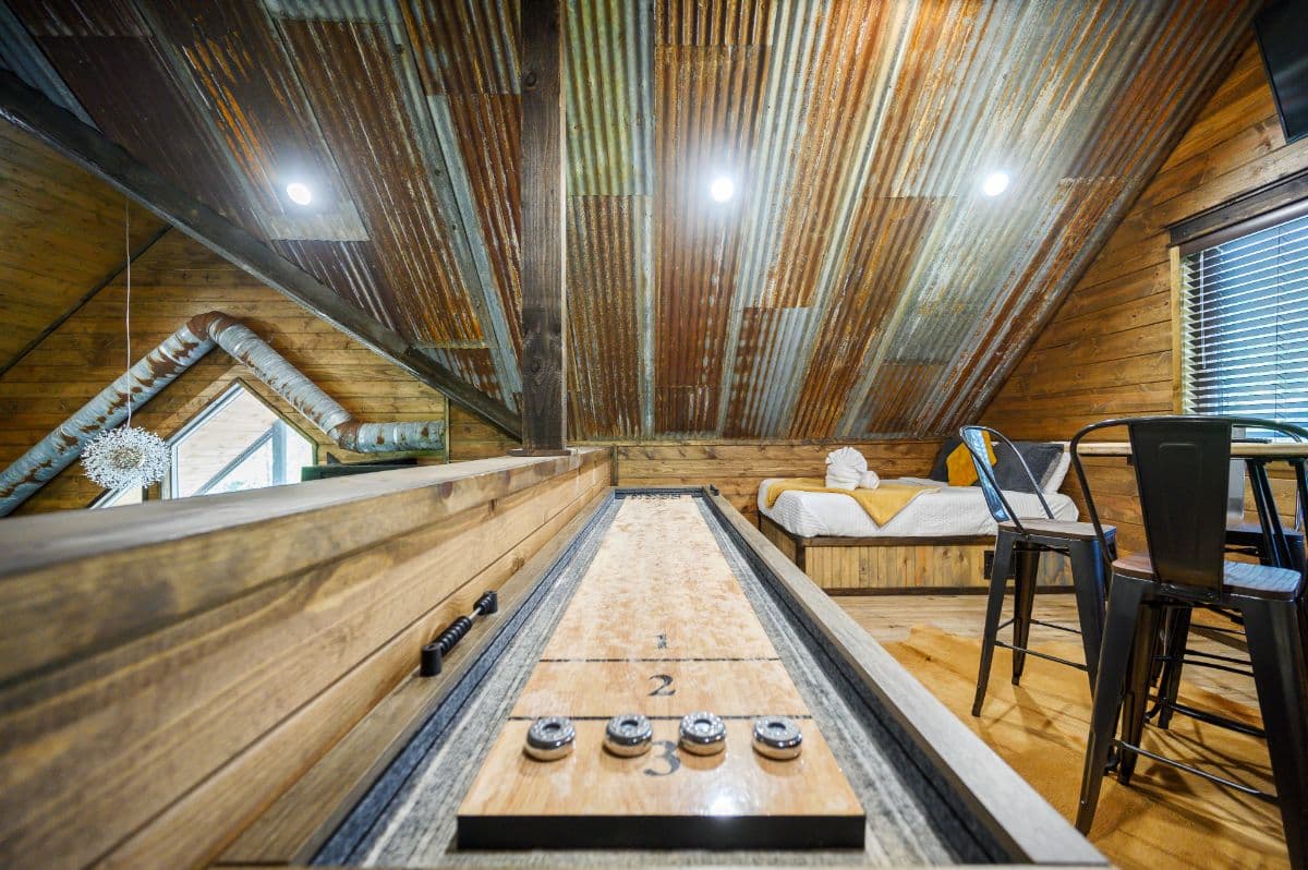 Shuffleboard in upstairs loft