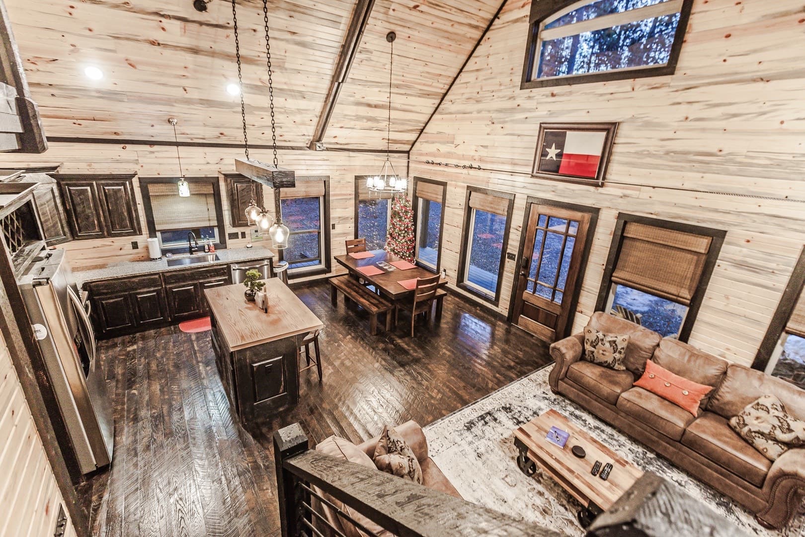 Open living room and kitchen