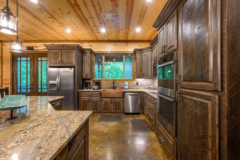 Kitchen with an island bar