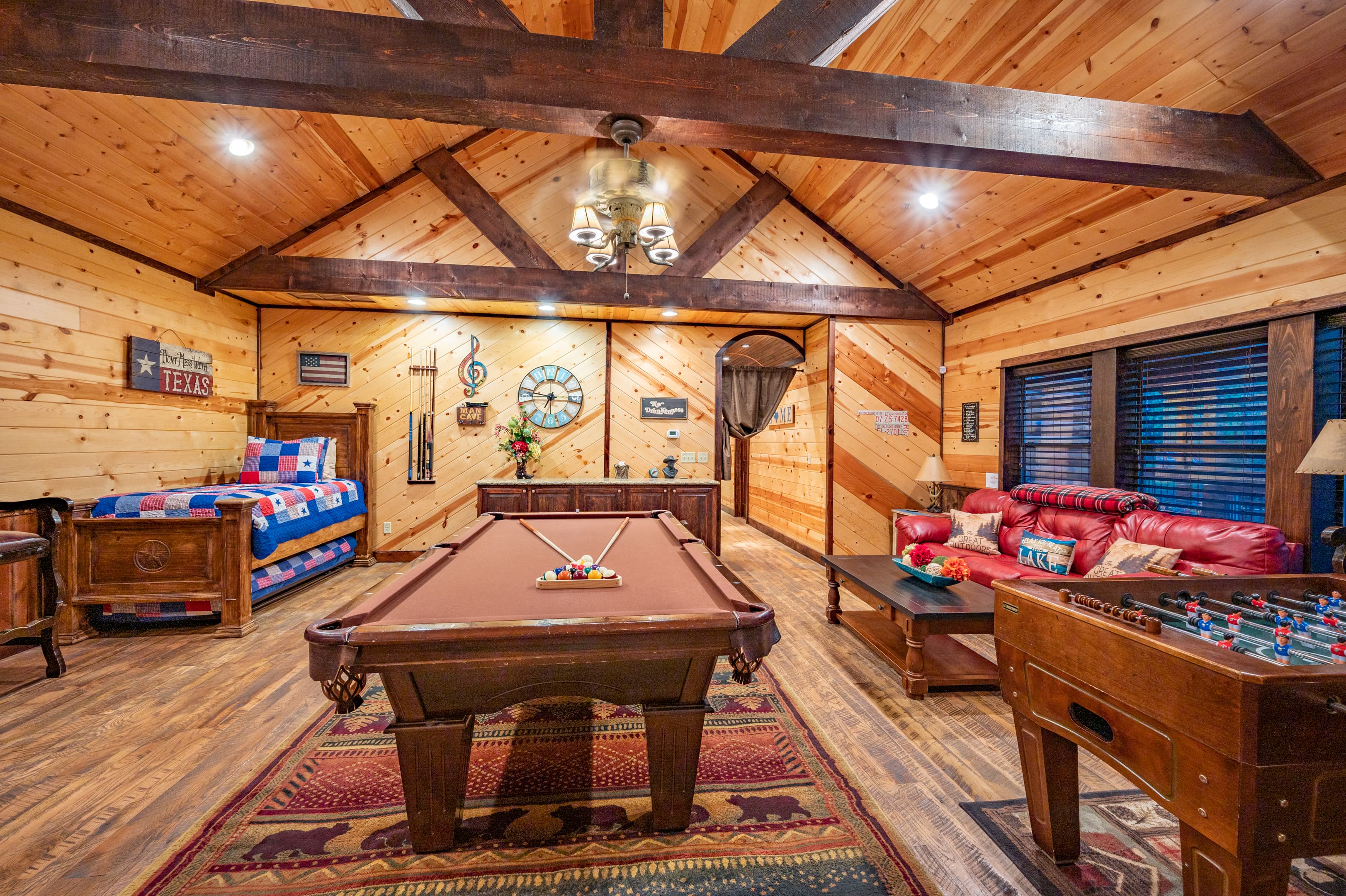 pool table and foosball