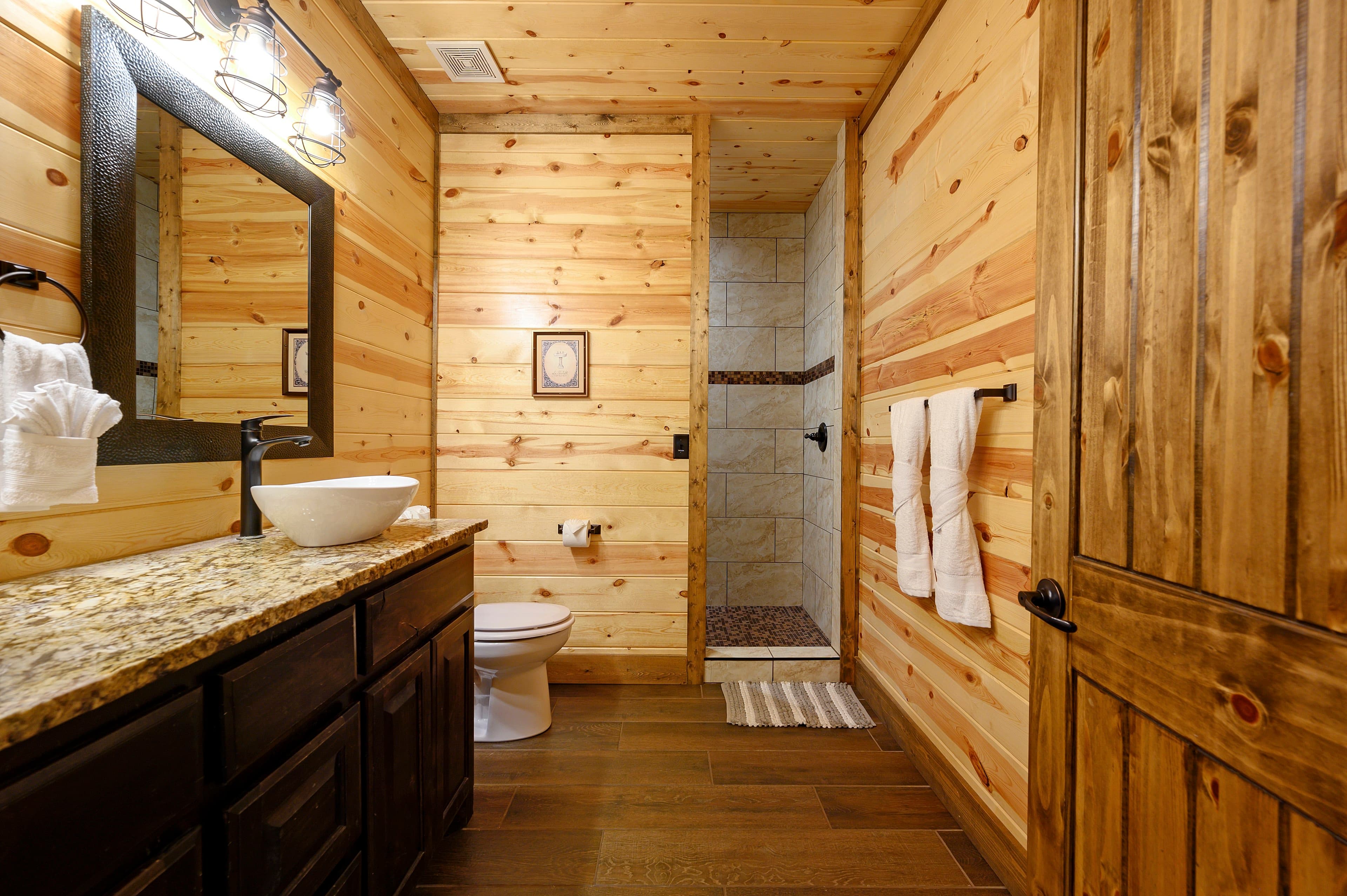 Another shower with tile walls