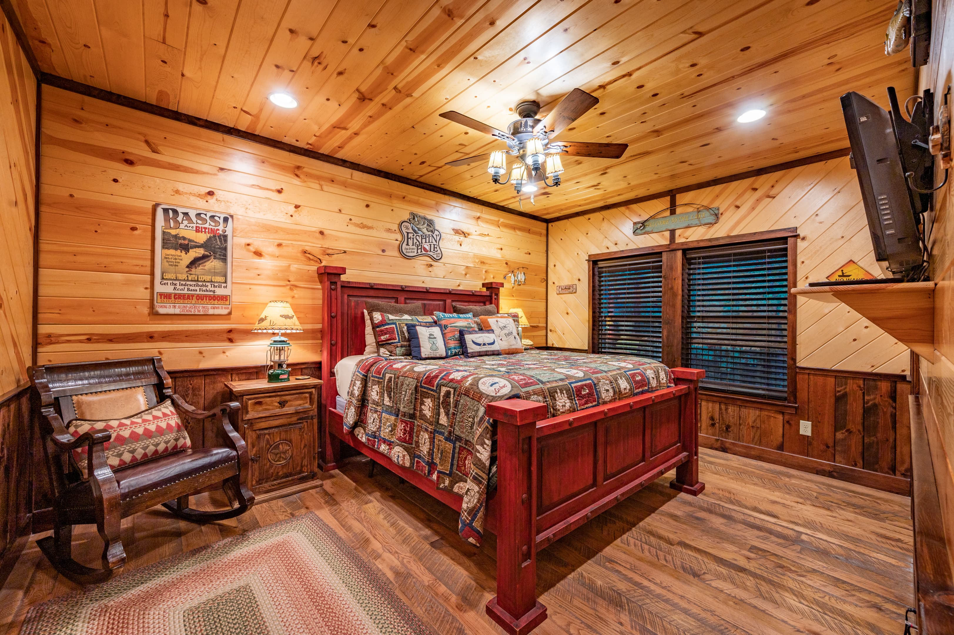 king bedroom with chair