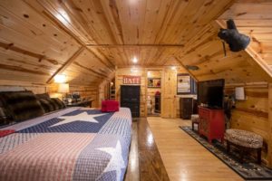 A comfortable bedroom to relax in after fishing on Broken Bow Lake.
